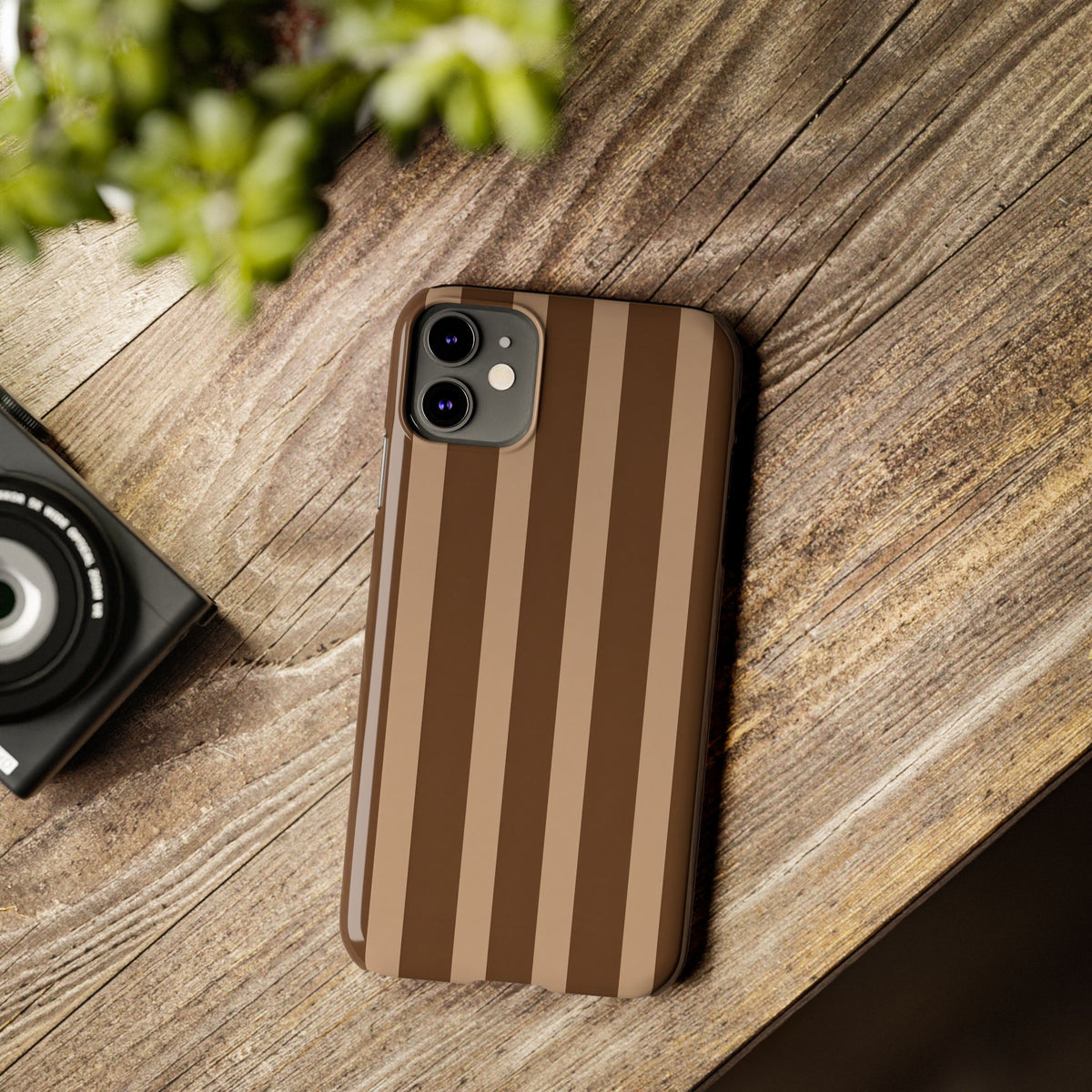 Retro Brown Stripes— Slim iphone Case