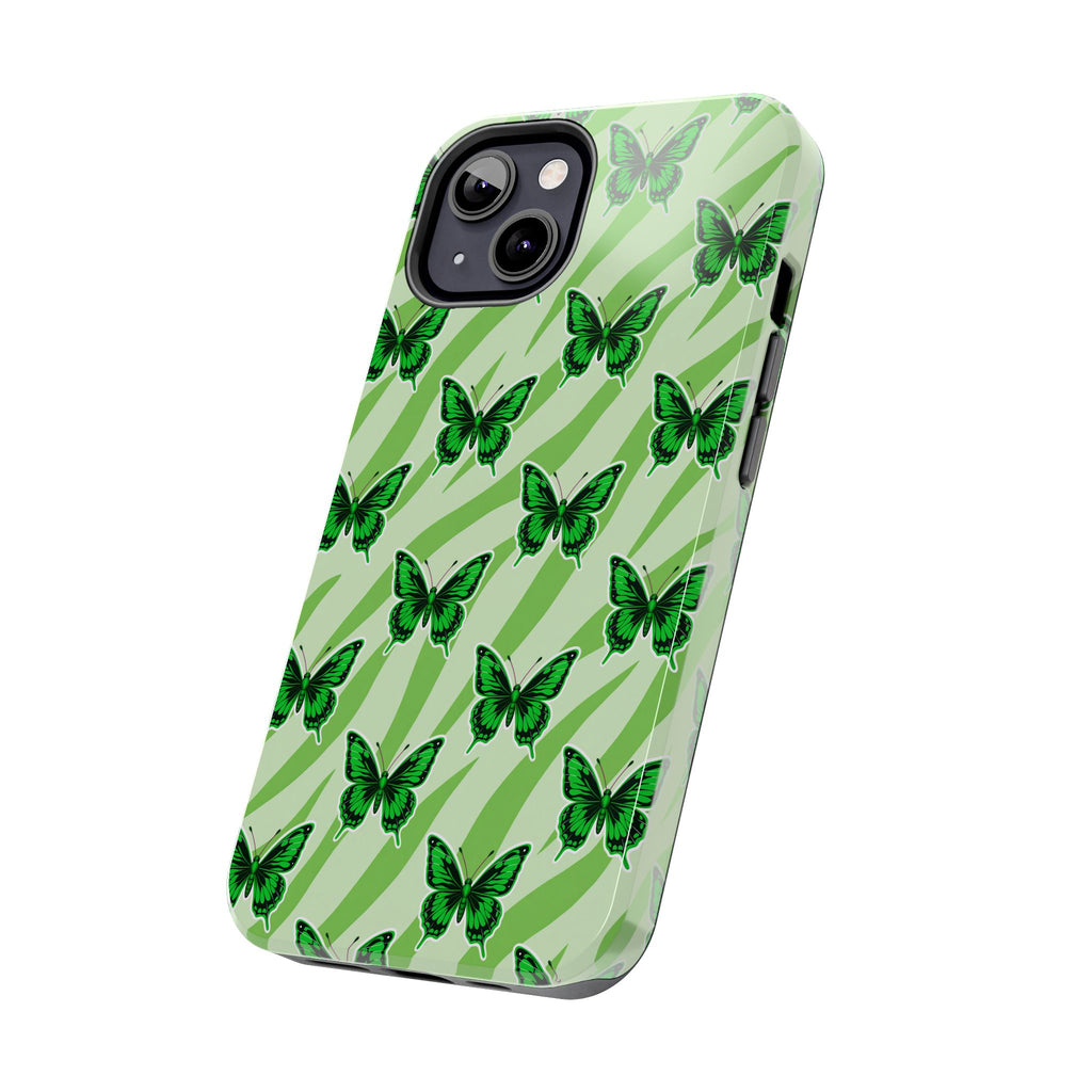 Green Butterfly and Zebra —Tough Phone Case