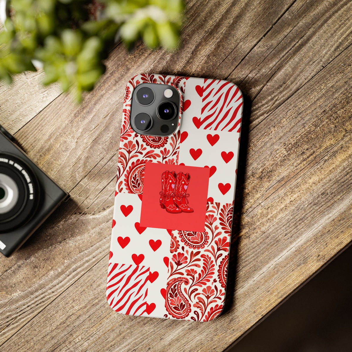 Red Boot Multi Pattern— Slim iPhone Case