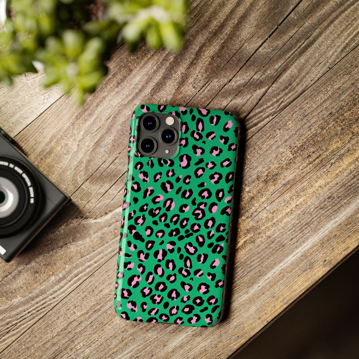 Green & Pink Leopard — Slim iphone Case