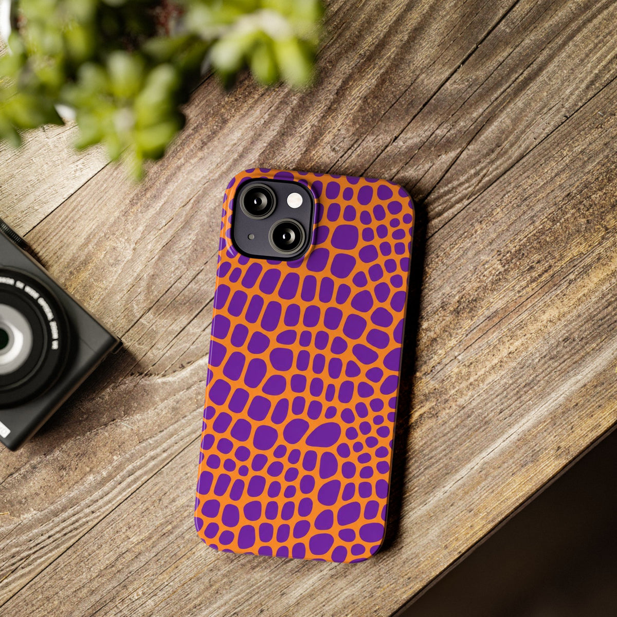 Purple & Orange Gator — Slim iphone Case