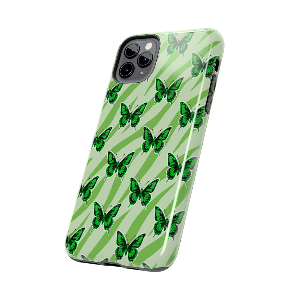 Green Butterfly and Zebra —Tough Phone Case