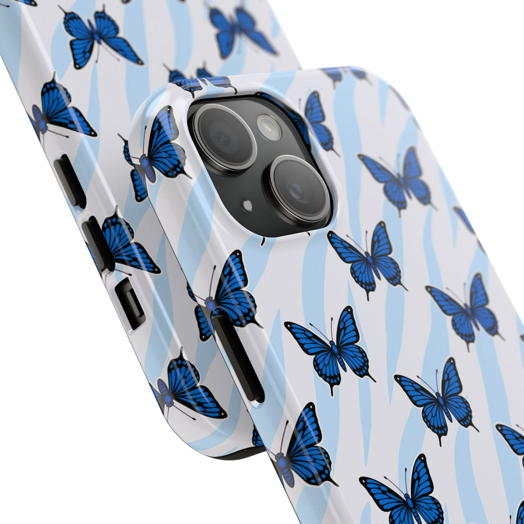 Blue Butterfly and Zebra— Tough Phone Case