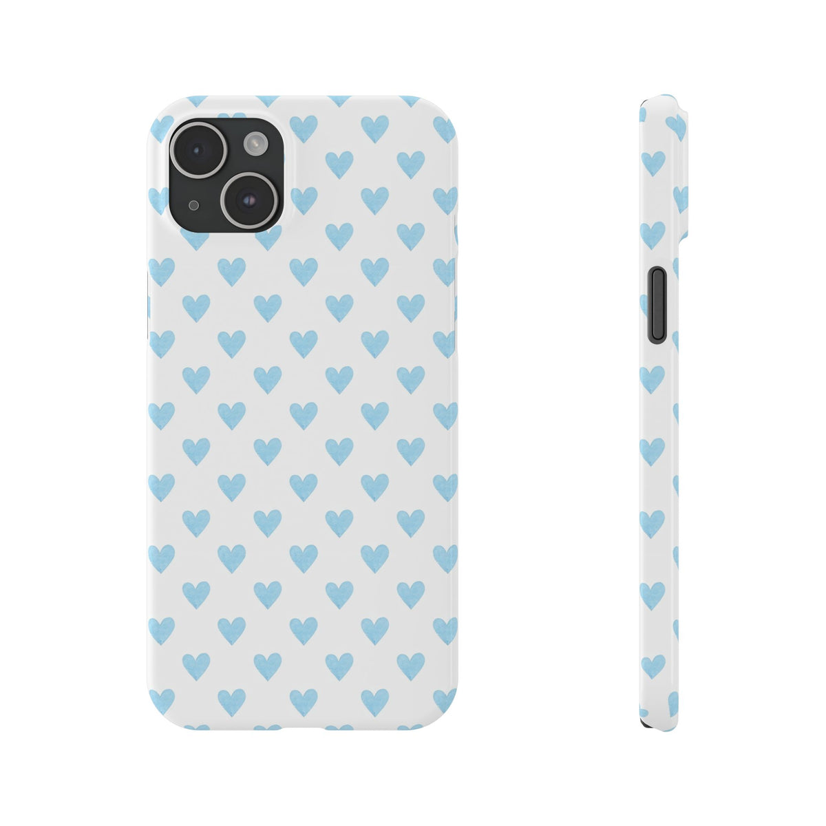 Blue Heart Pattern - Slim iphone Case