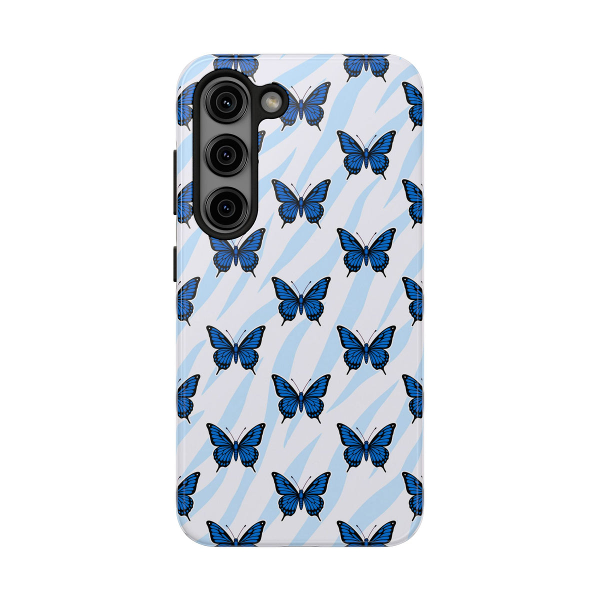 Blue Butterfly and Zebra— Tough Phone Case