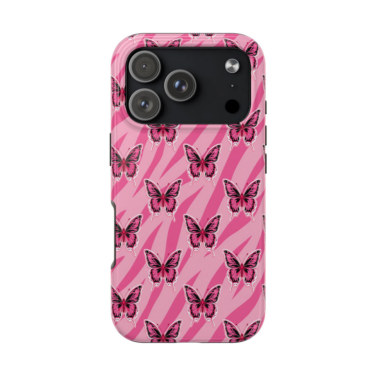 Pink Butterfly and Zebra— Tough Phone Case