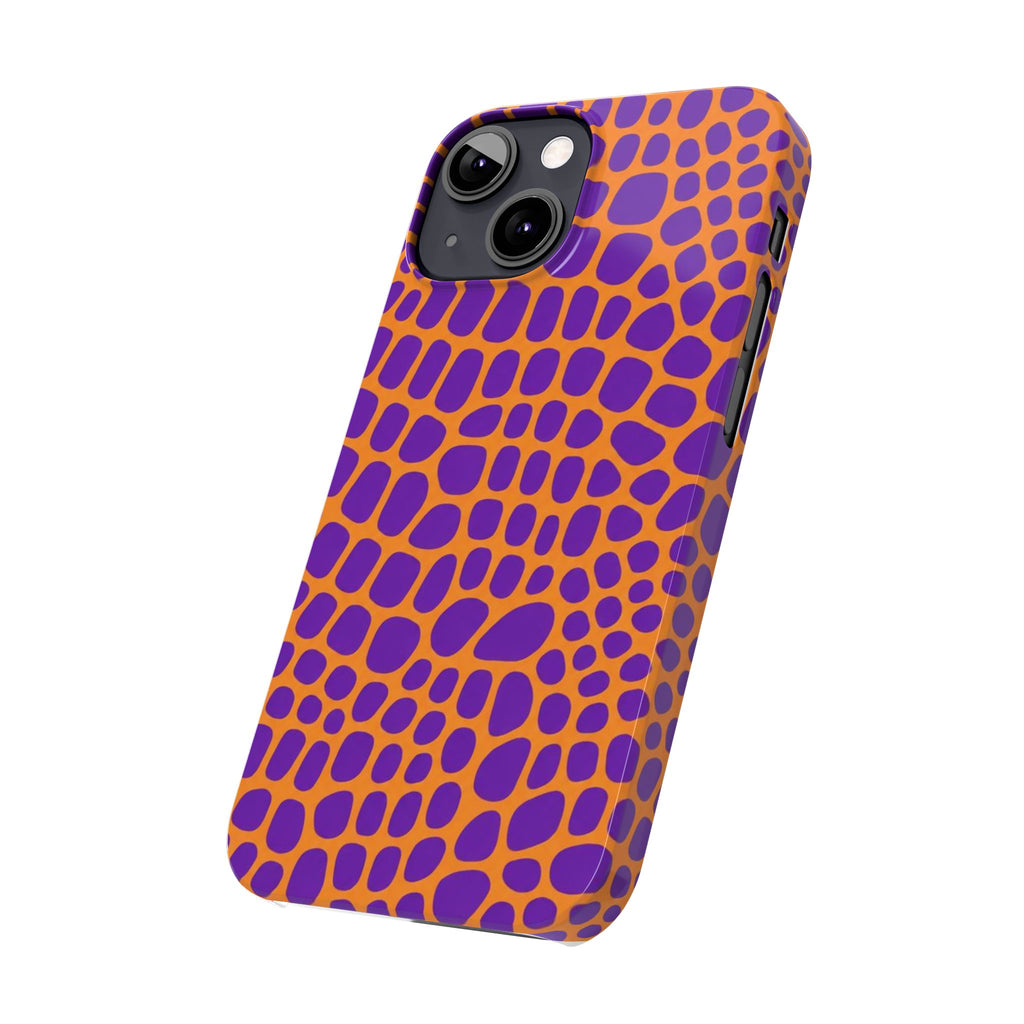 Purple & Orange Gator — Slim iphone Case