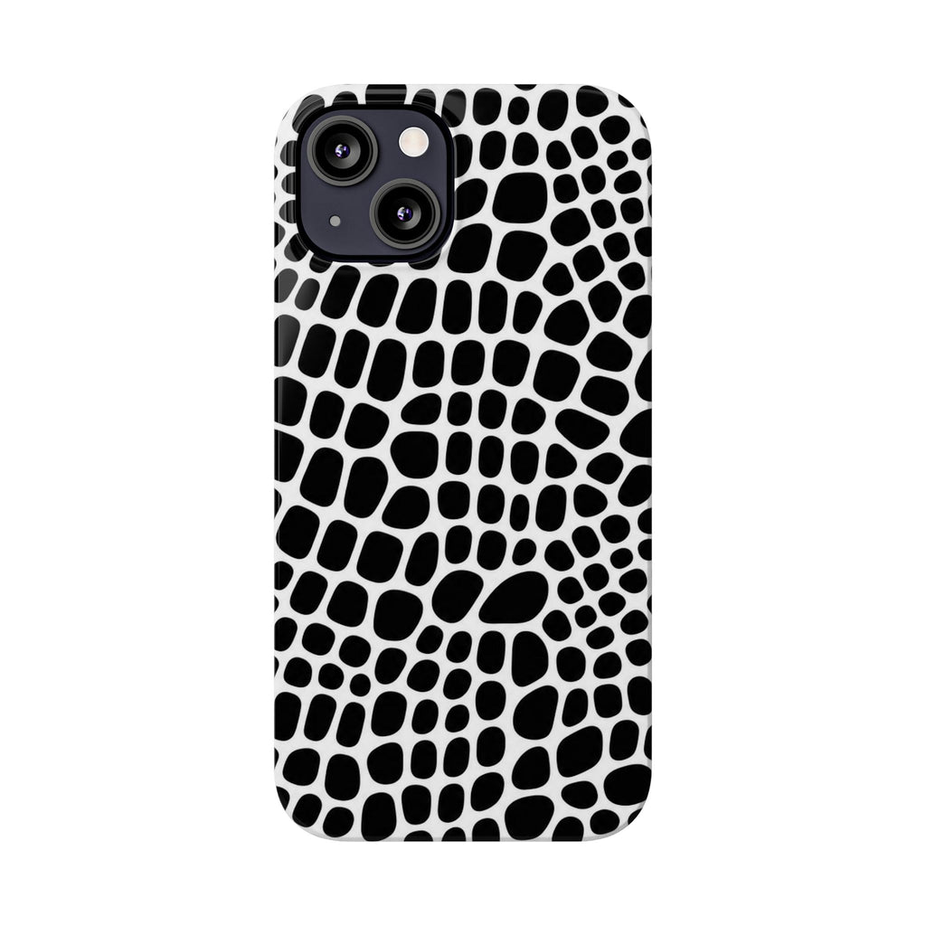 Black and White Gator — Slim iphone Case
