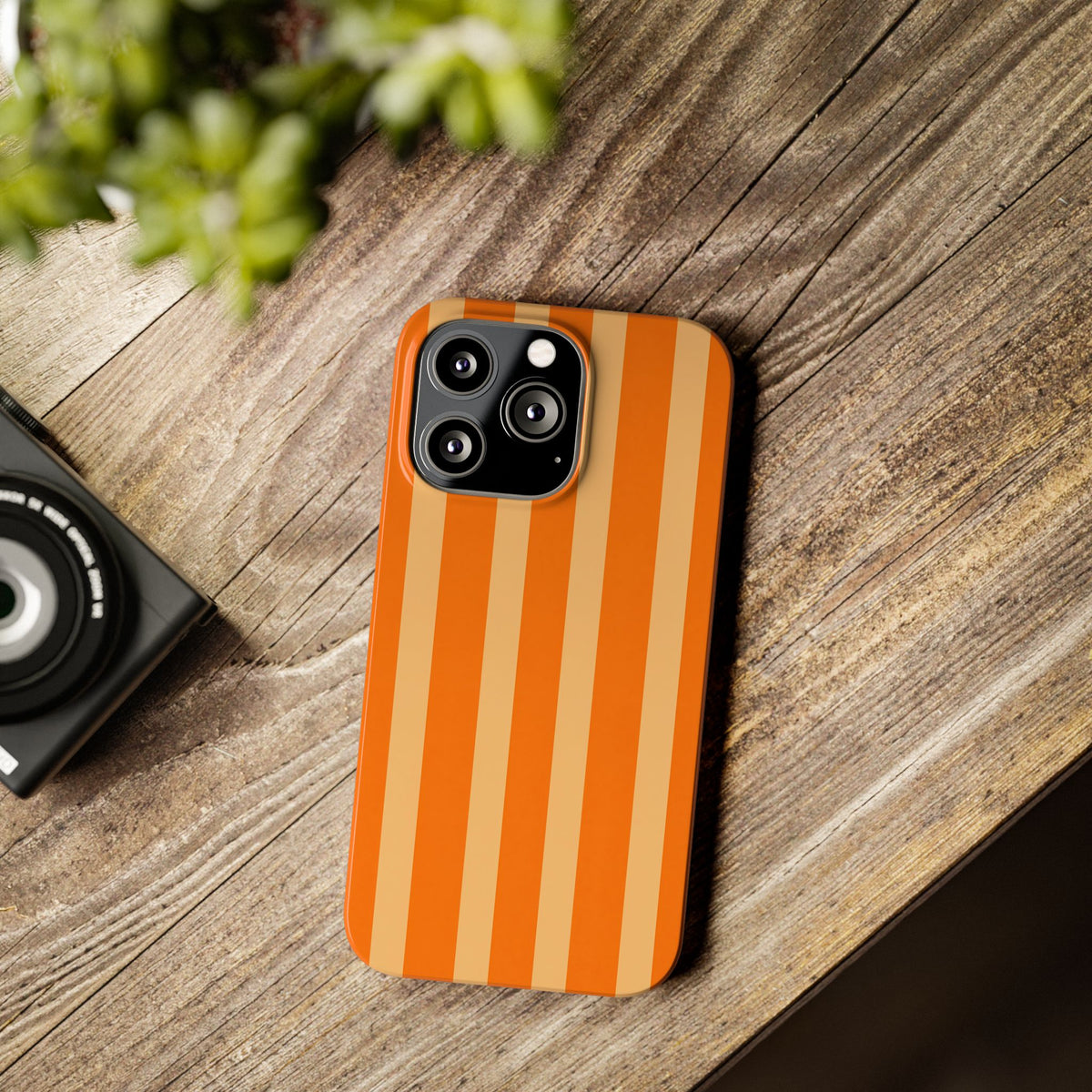 Retro Orange Stripes - Slim iphone Case