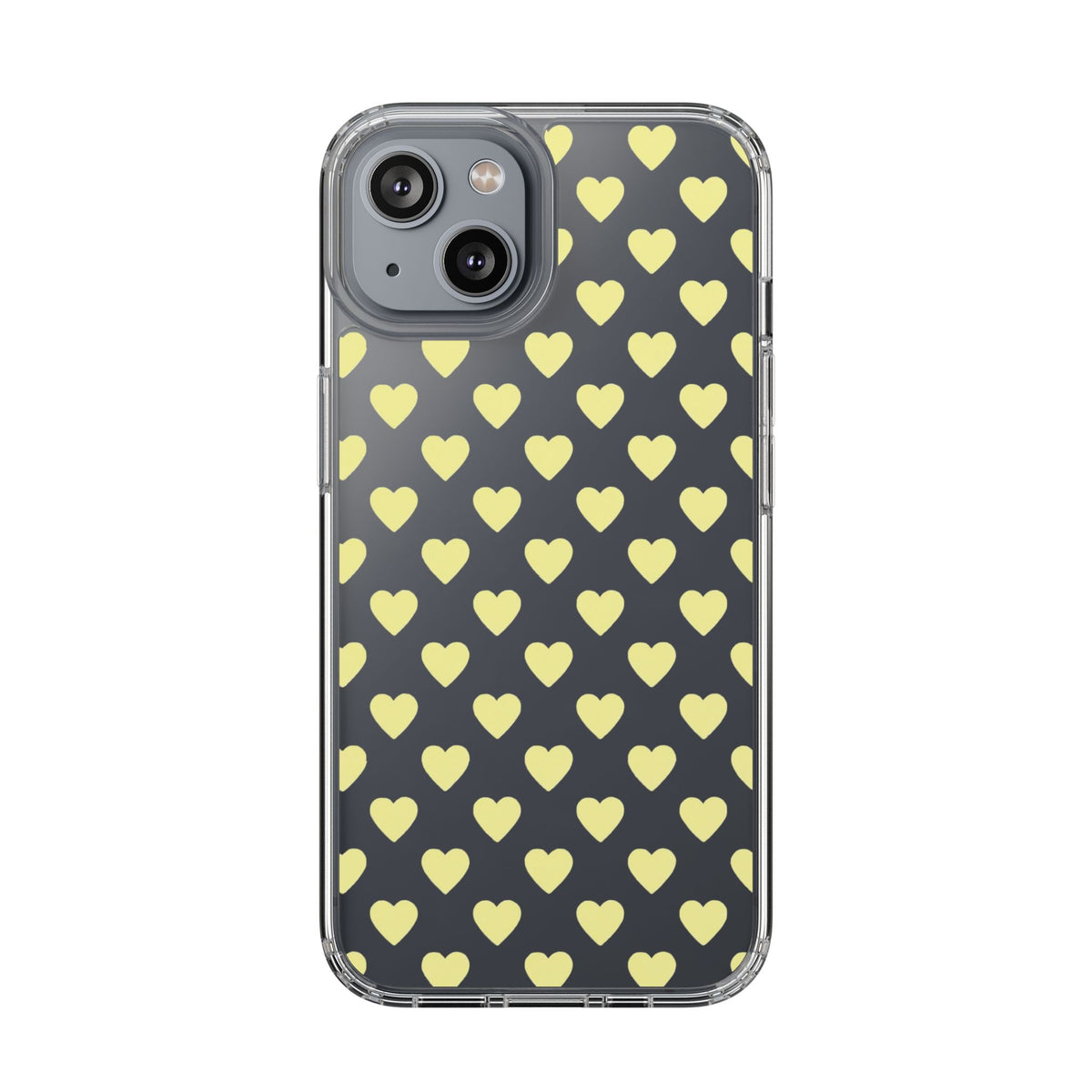 Yellow Heart Pattern — Clear Phone Case