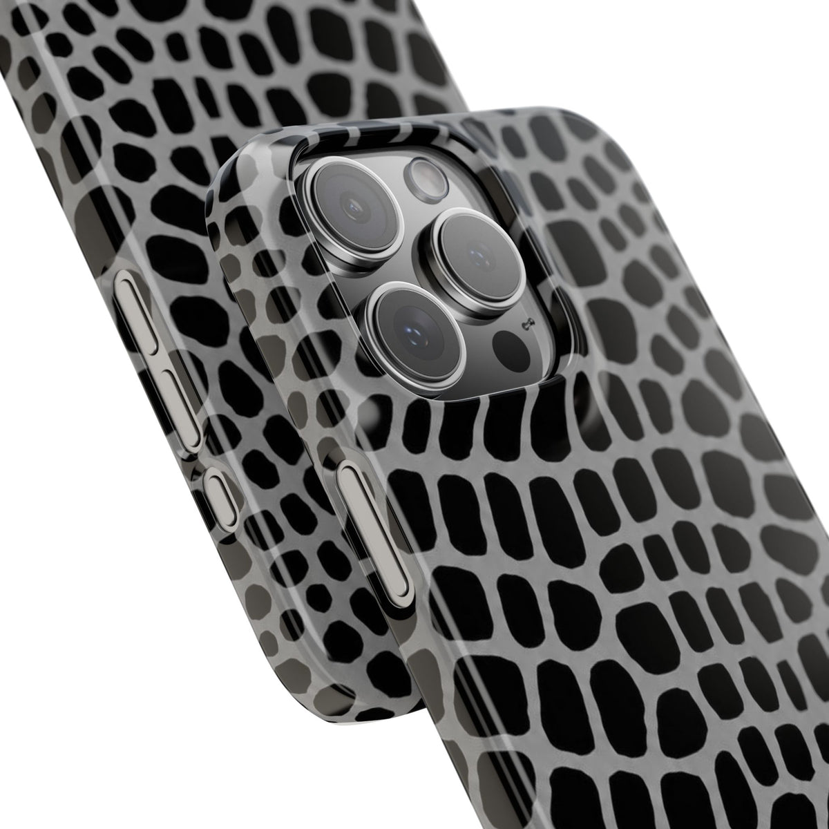 Black & Grey Gator - Slim iphone Case
