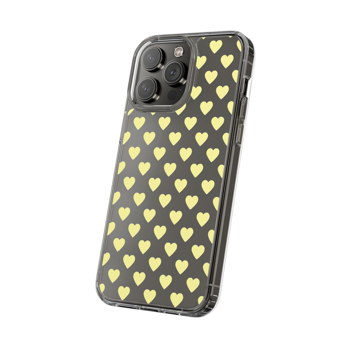Yellow Heart Pattern — Clear Phone Case
