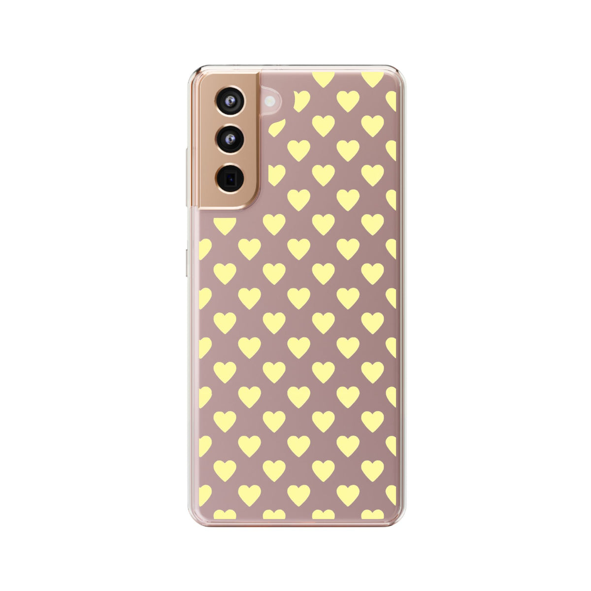 Yellow Heart Pattern — Clear Phone Case