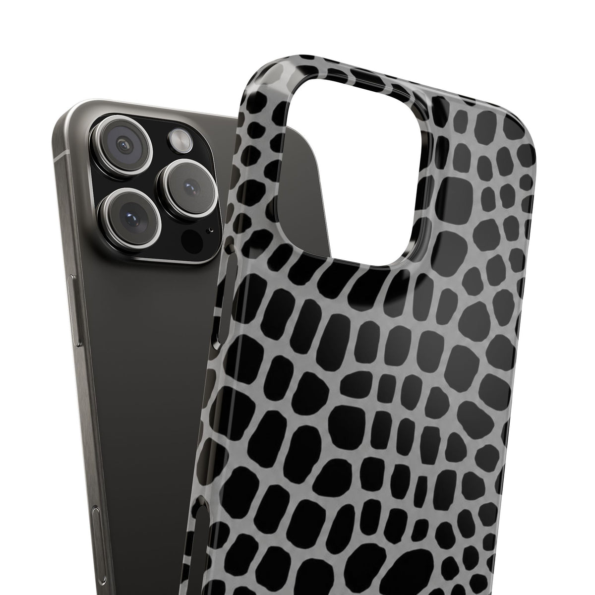 Black & Grey Gator - Slim iphone Case