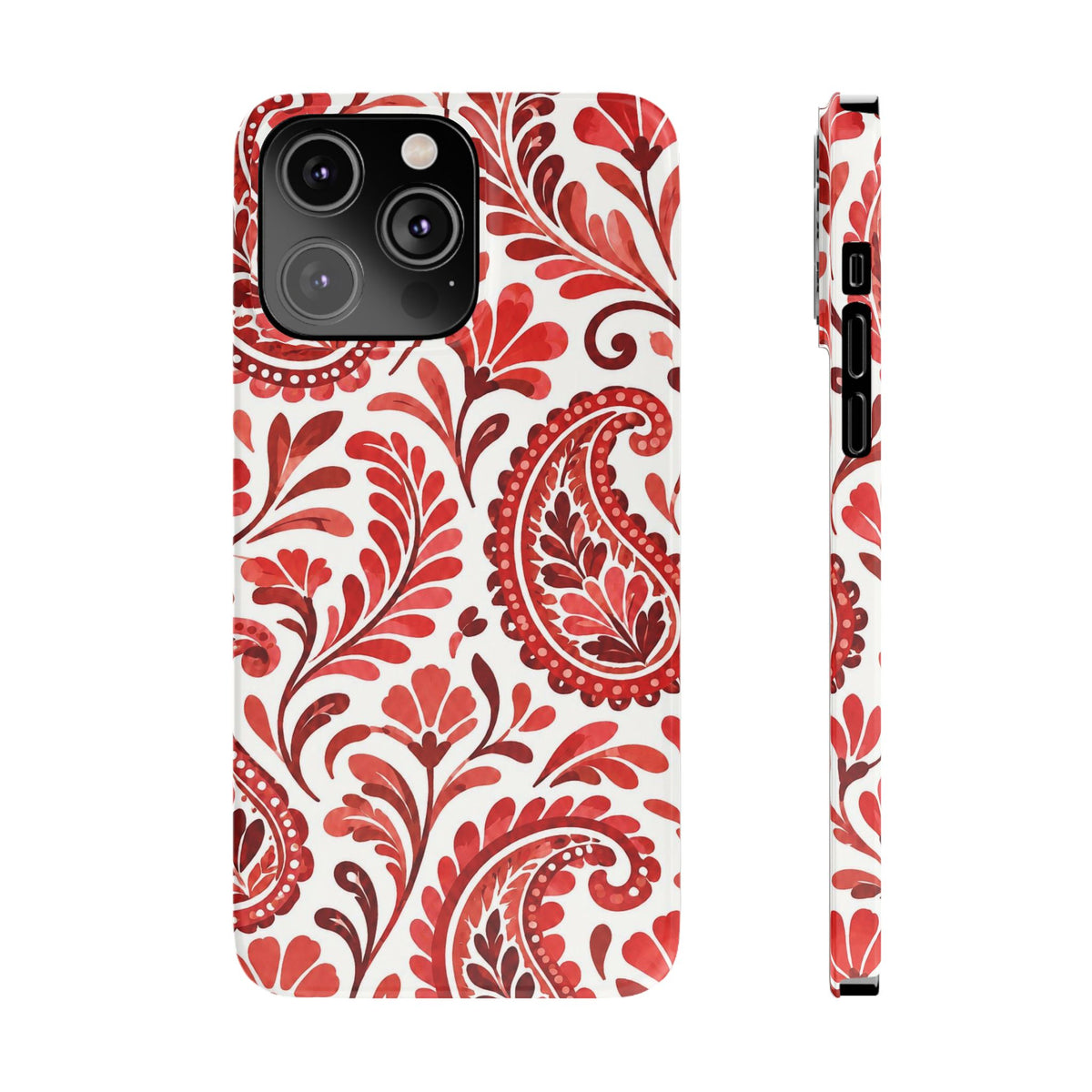 Red Paisley Pattern — Slim iphone Case