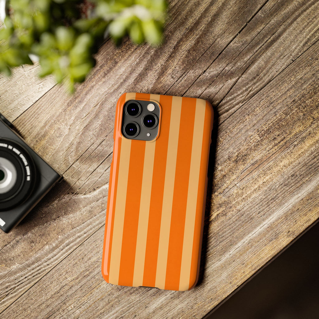 Retro Orange Stripes - Slim iphone Case