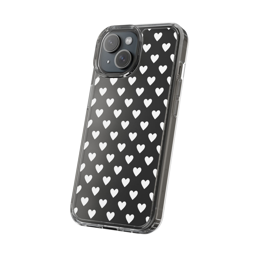 White Heart Pattern — Clear Phone Case