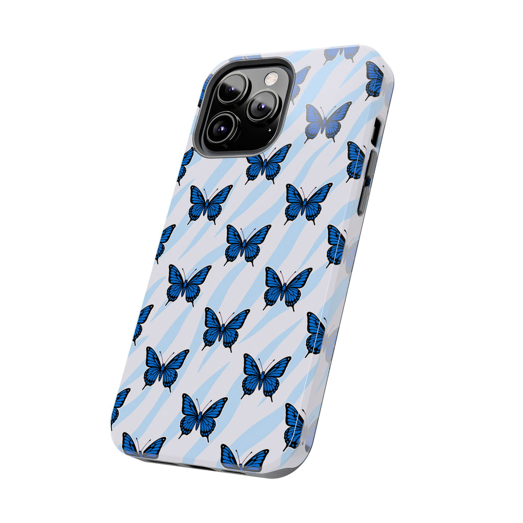 Blue Butterfly and Zebra— Tough Phone Case