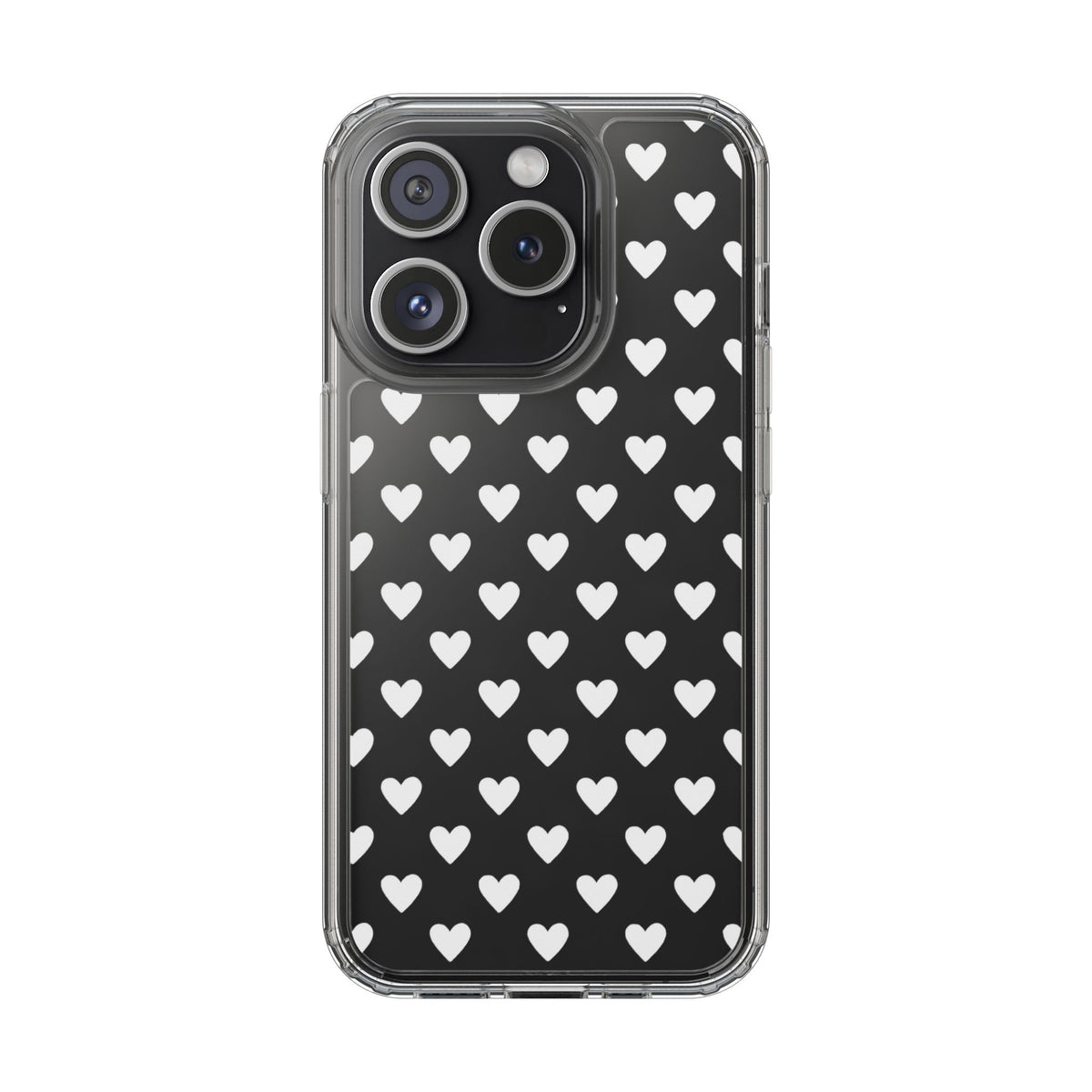 White Heart Pattern — Clear Phone Case