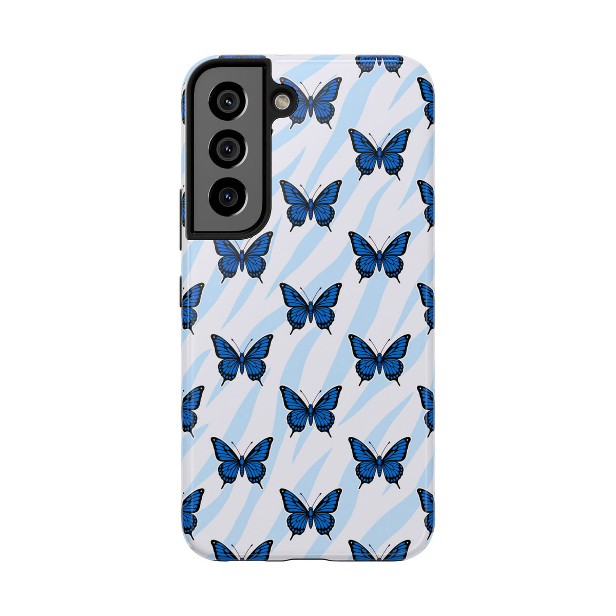 Blue Butterfly and Zebra— Tough Phone Case