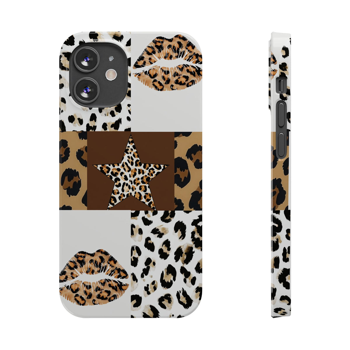 Leopard Kiss Patchwork—  Slim iphone Case