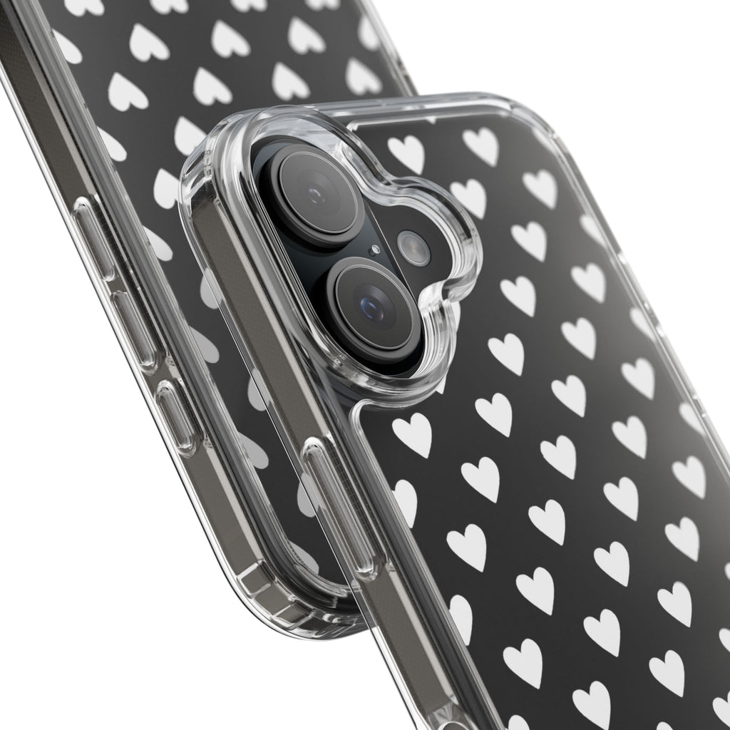 White Heart Pattern — Clear Phone Case