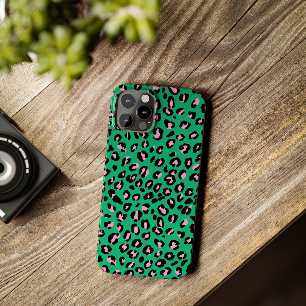 Green & Pink Leopard — Slim iphone Case