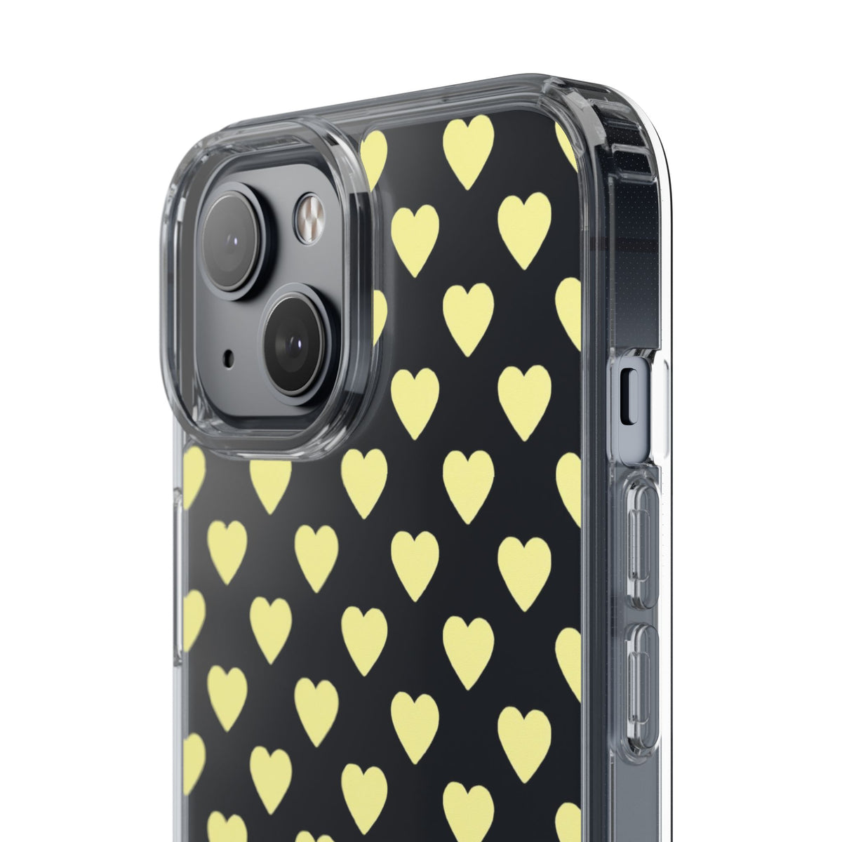 Yellow Heart Pattern — Clear Phone Case