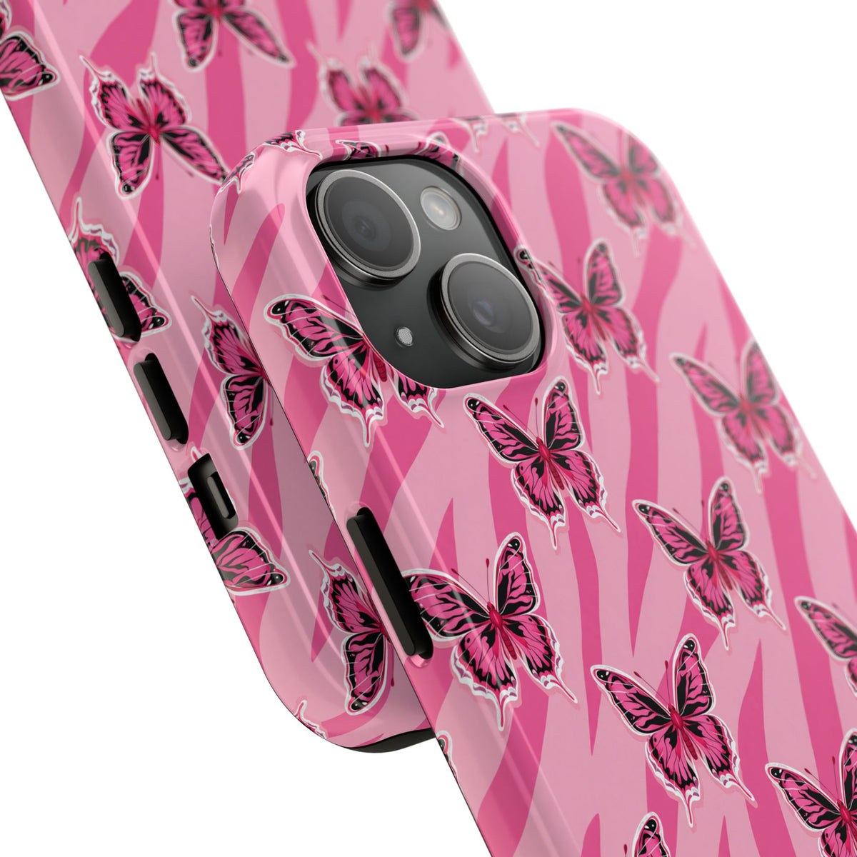 Pink Butterfly and Zebra— Tough Phone Case