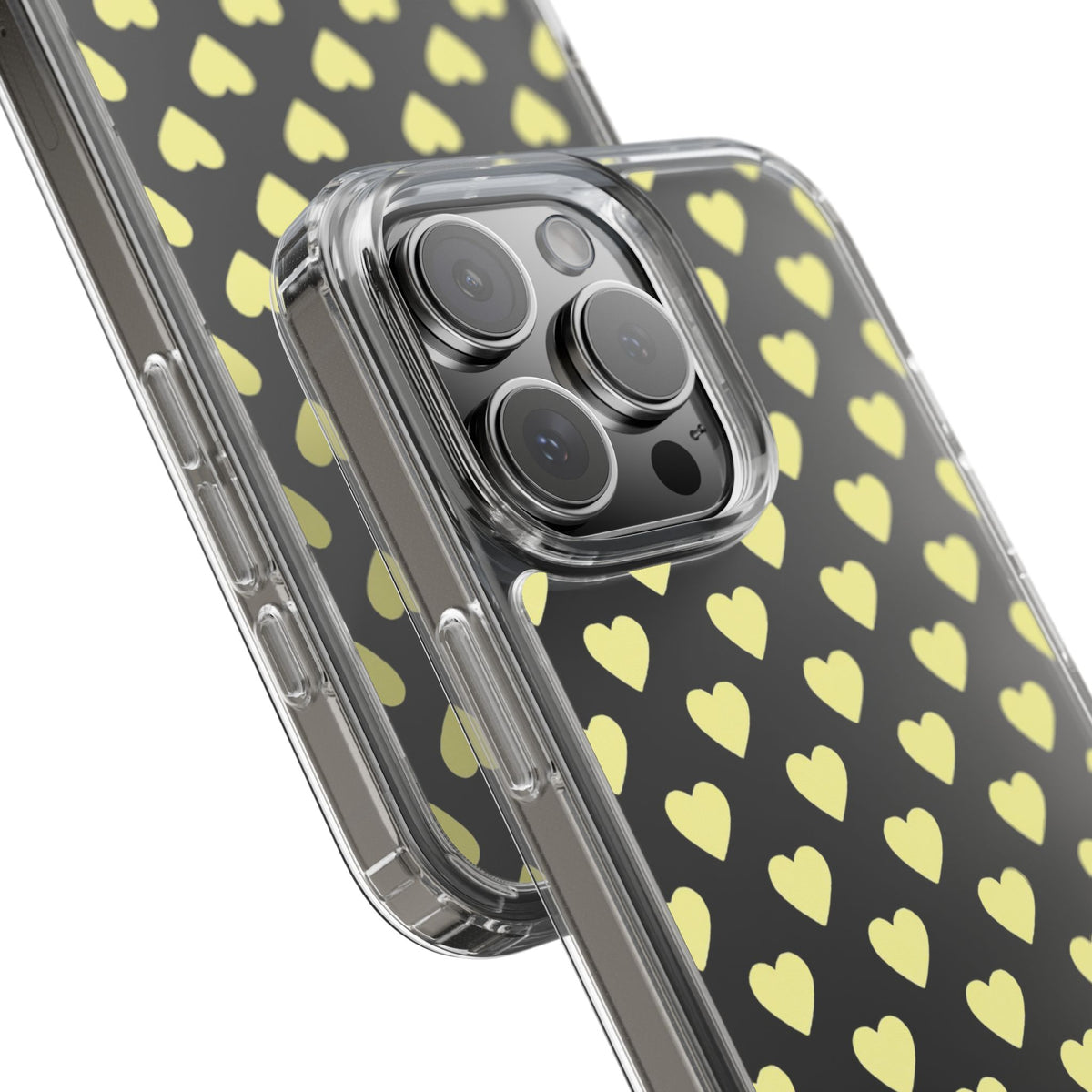 Yellow Heart Pattern — Clear Phone Case