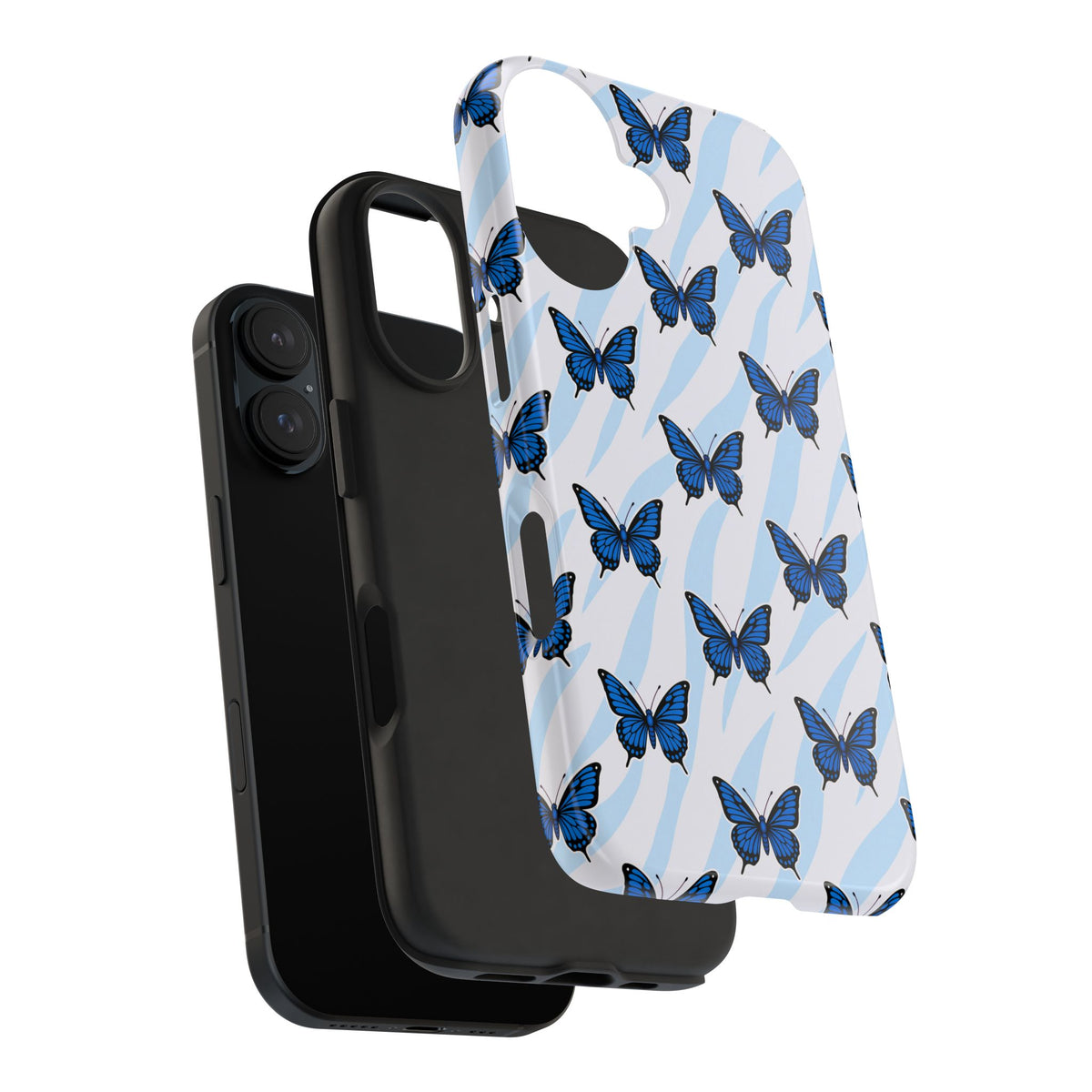 Blue Butterfly and Zebra— Tough Phone Case