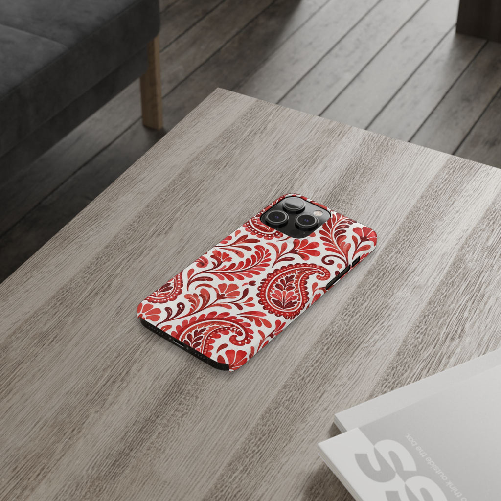 Red Paisley Pattern — Slim iphone Case