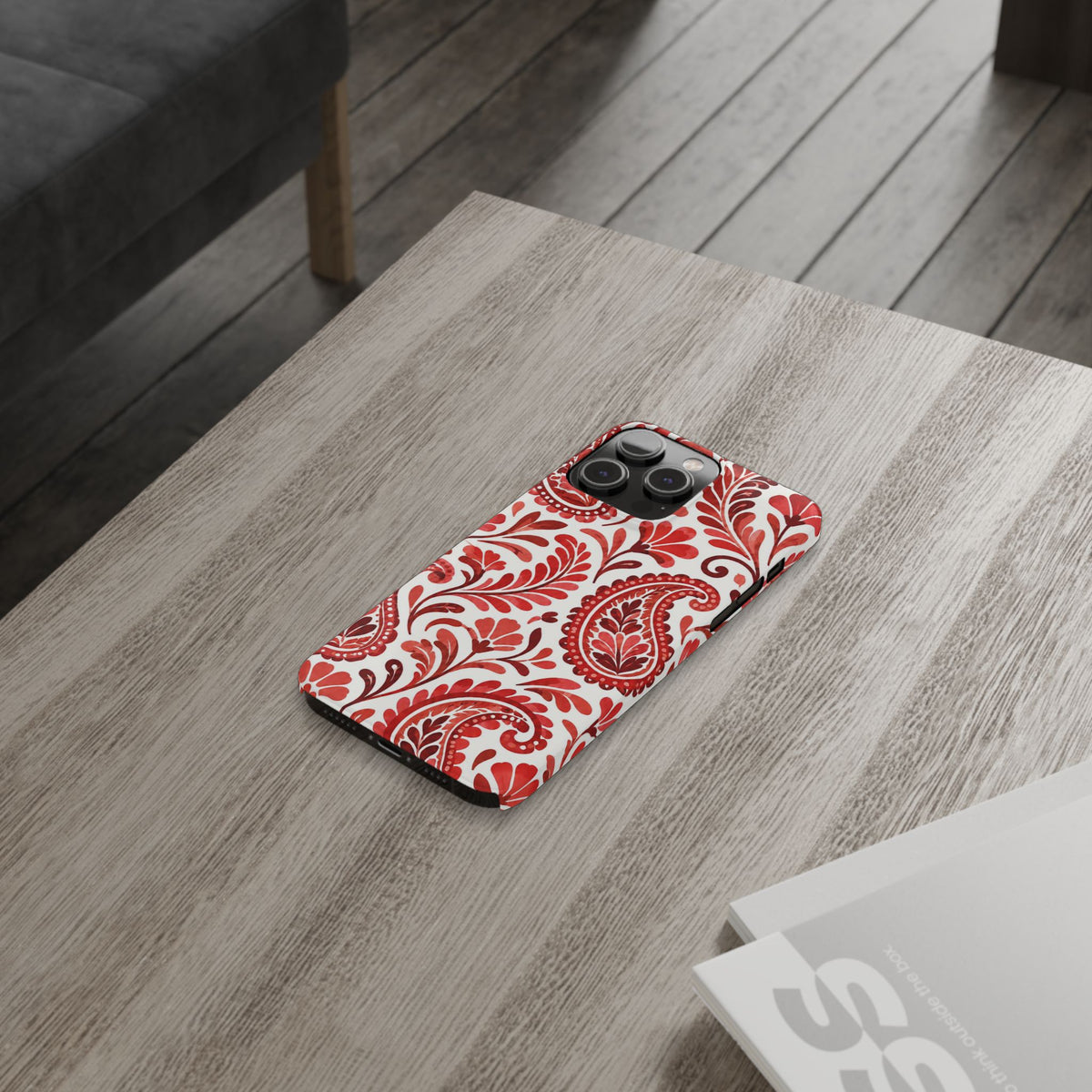 Red Paisley Pattern — Slim iphone Case