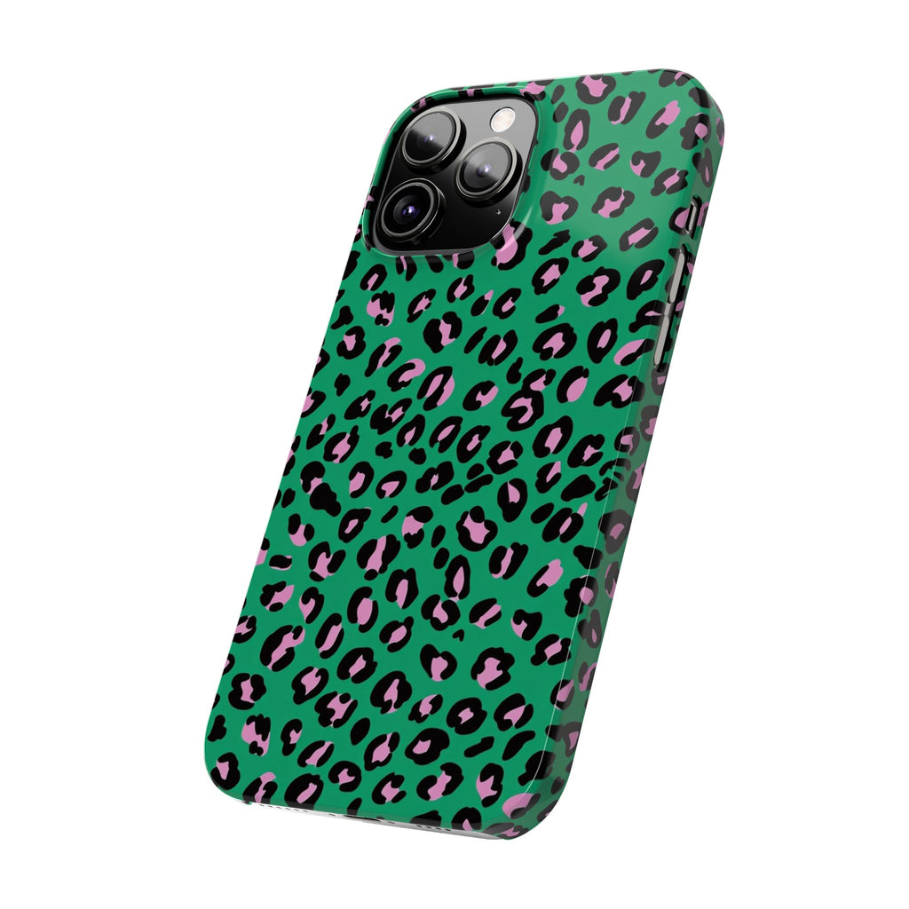 Green & Pink Leopard — Slim iphone Case