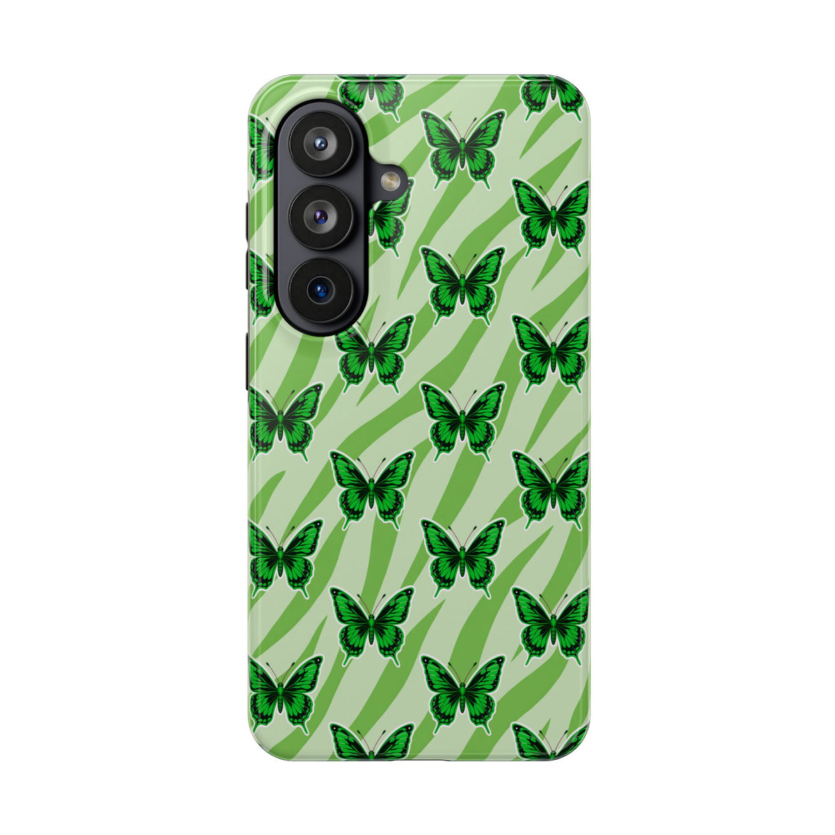 Green Butterfly and Zebra —Tough Phone Case
