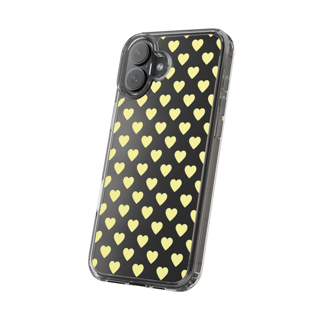 Yellow Heart Pattern — Clear Phone Case
