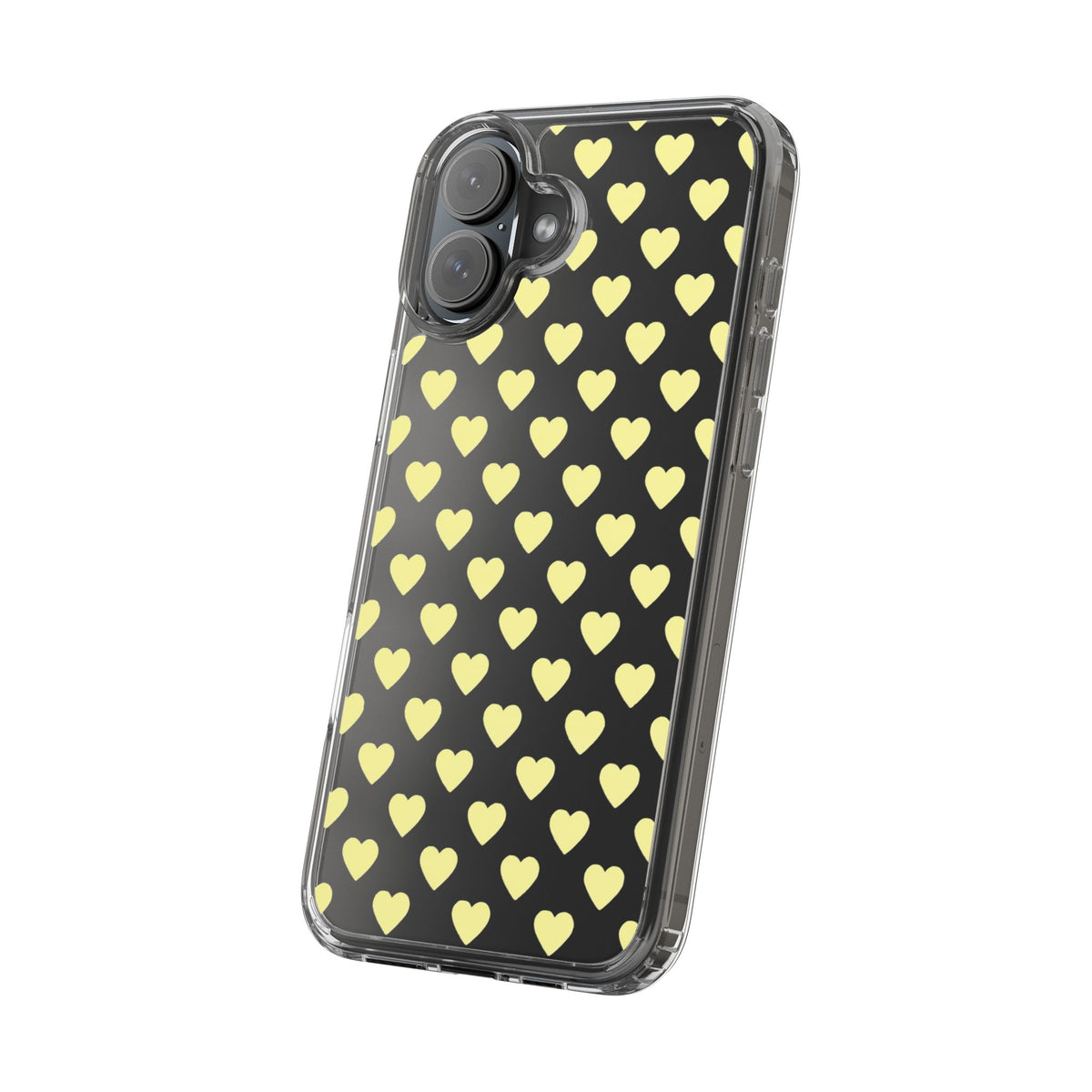 Yellow Heart Pattern — Clear Phone Case