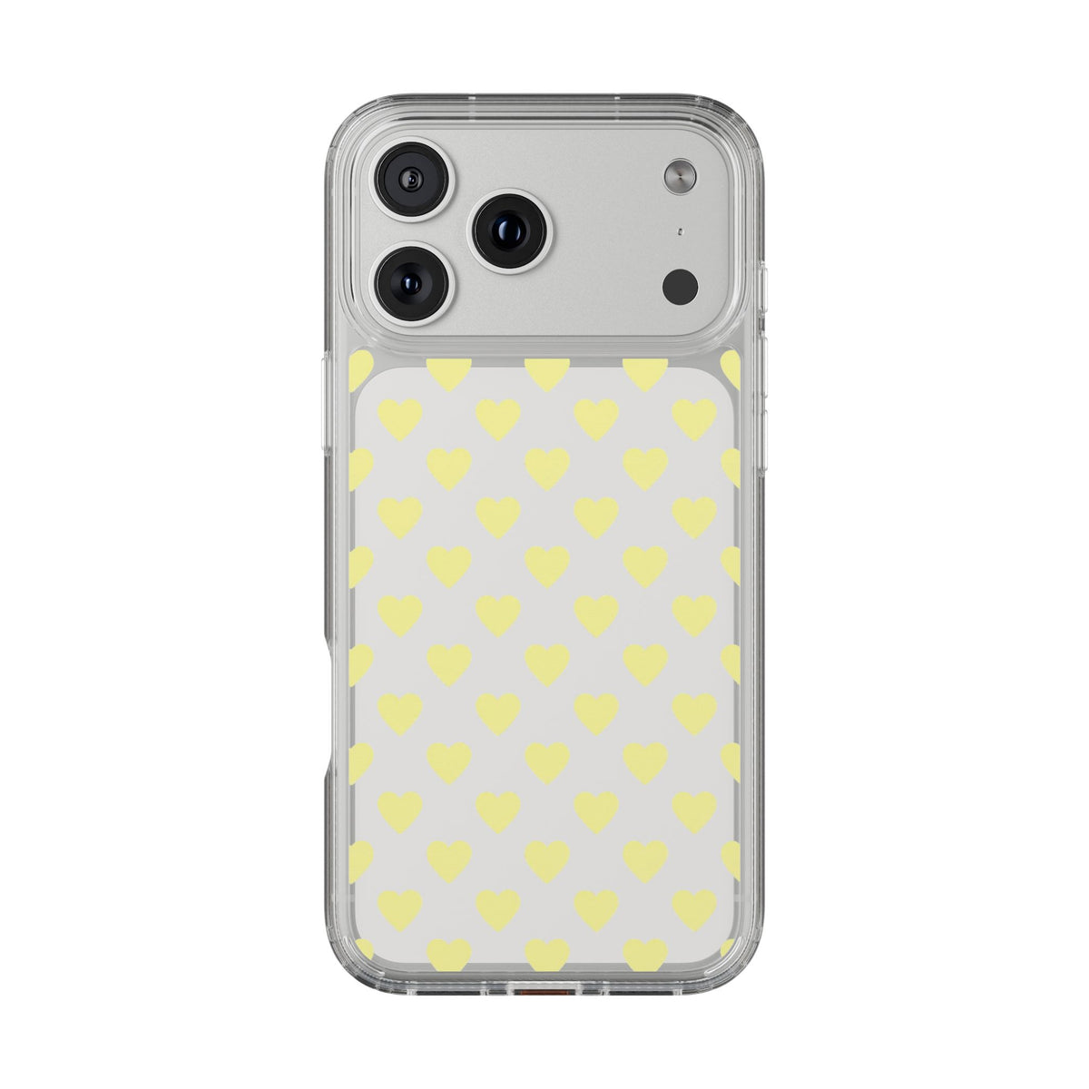 Yellow Heart Pattern — Clear Phone Case
