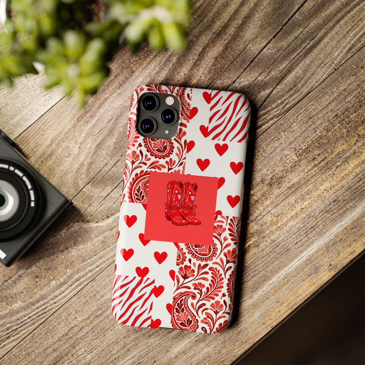 Red Boot Multi Pattern— Slim iPhone Case