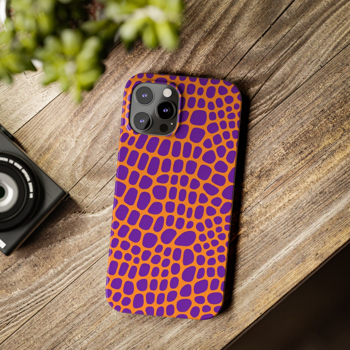 Purple & Orange Gator — Slim iphone Case