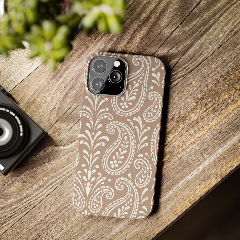 Beige Paisley — Slim iphone Case