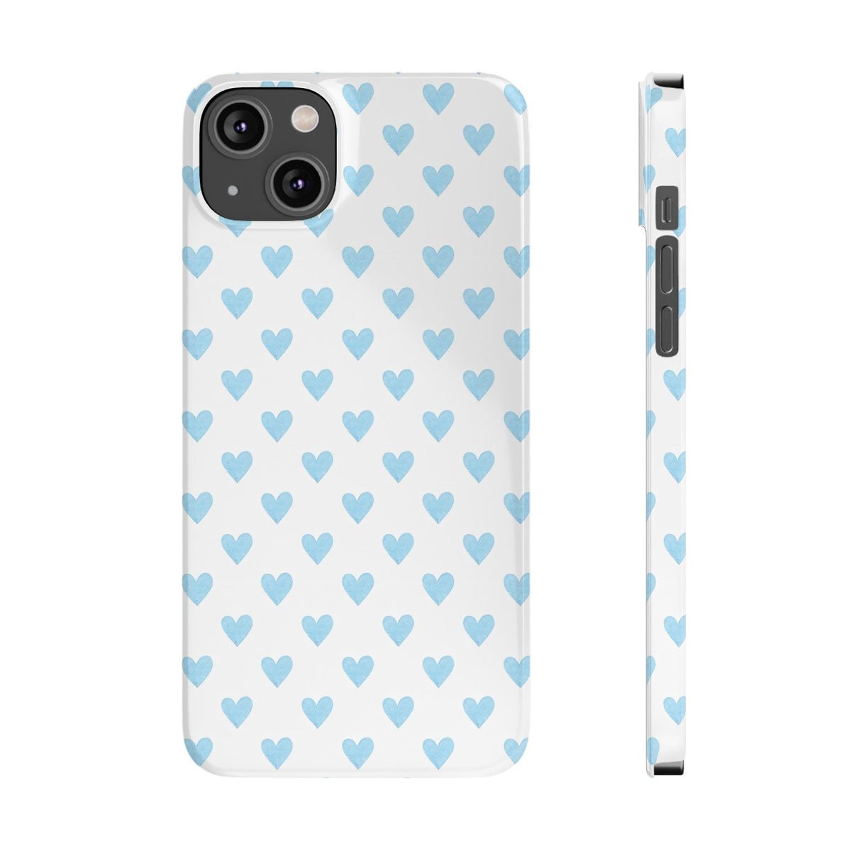 Blue Heart Pattern - Slim iphone Case