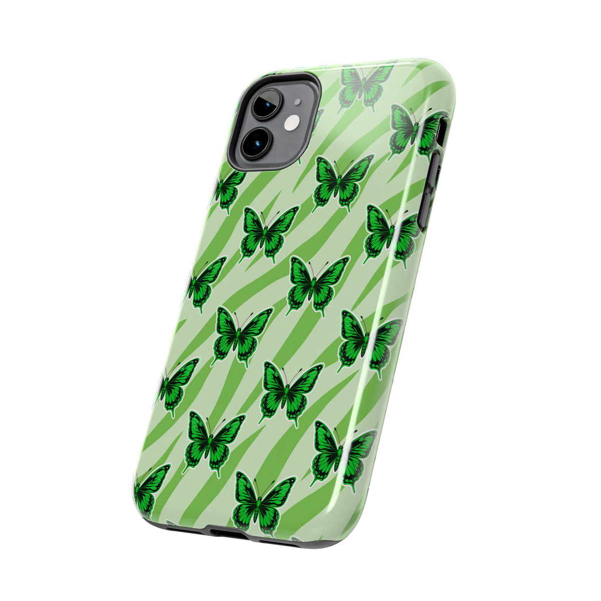 Green Butterfly and Zebra —Tough Phone Case