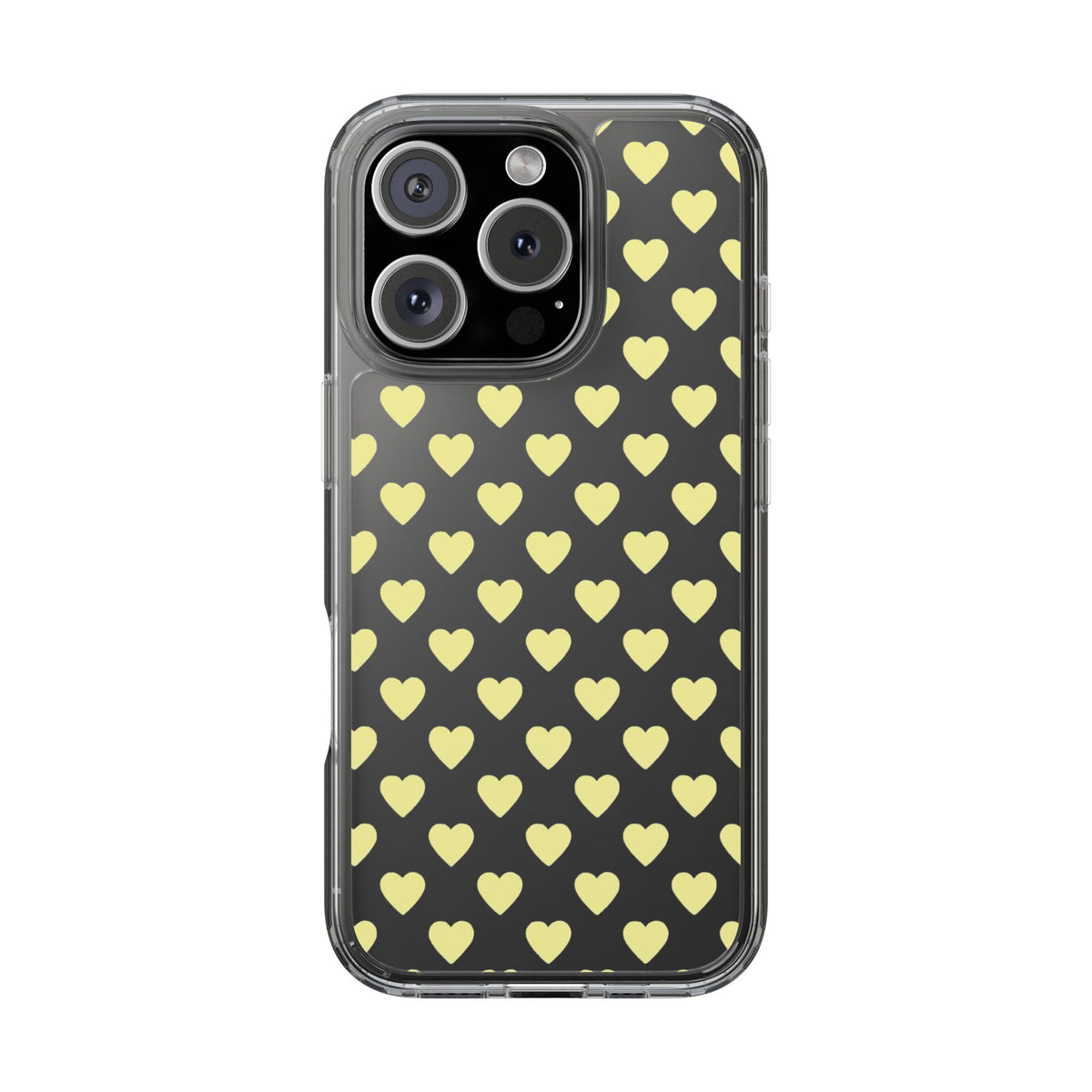 Yellow Heart Pattern — Clear Phone Case