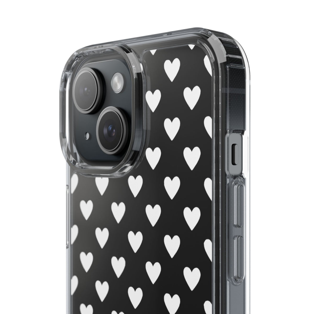 White Heart Pattern — Clear Phone Case