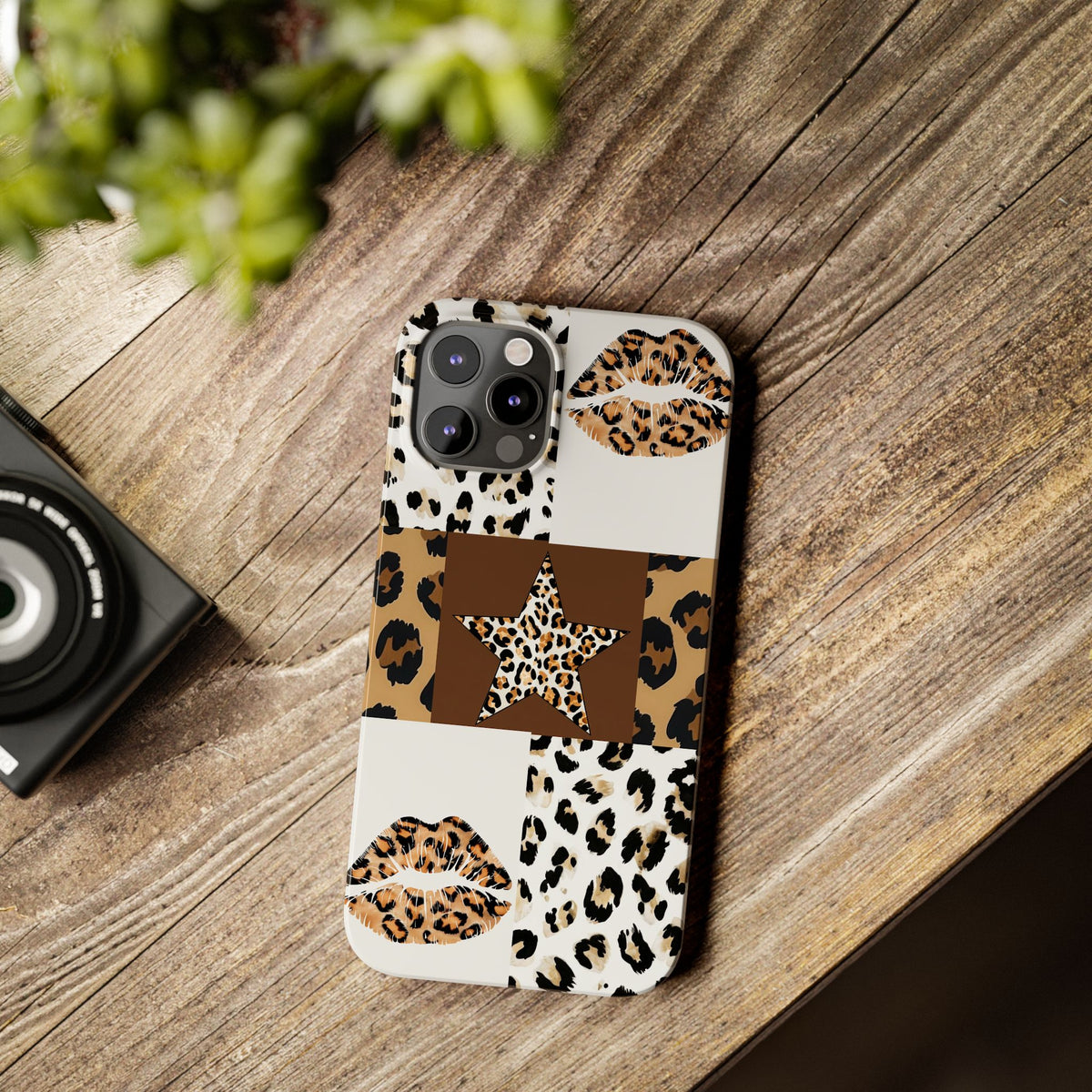 Leopard Kiss Patchwork—  Slim iphone Case