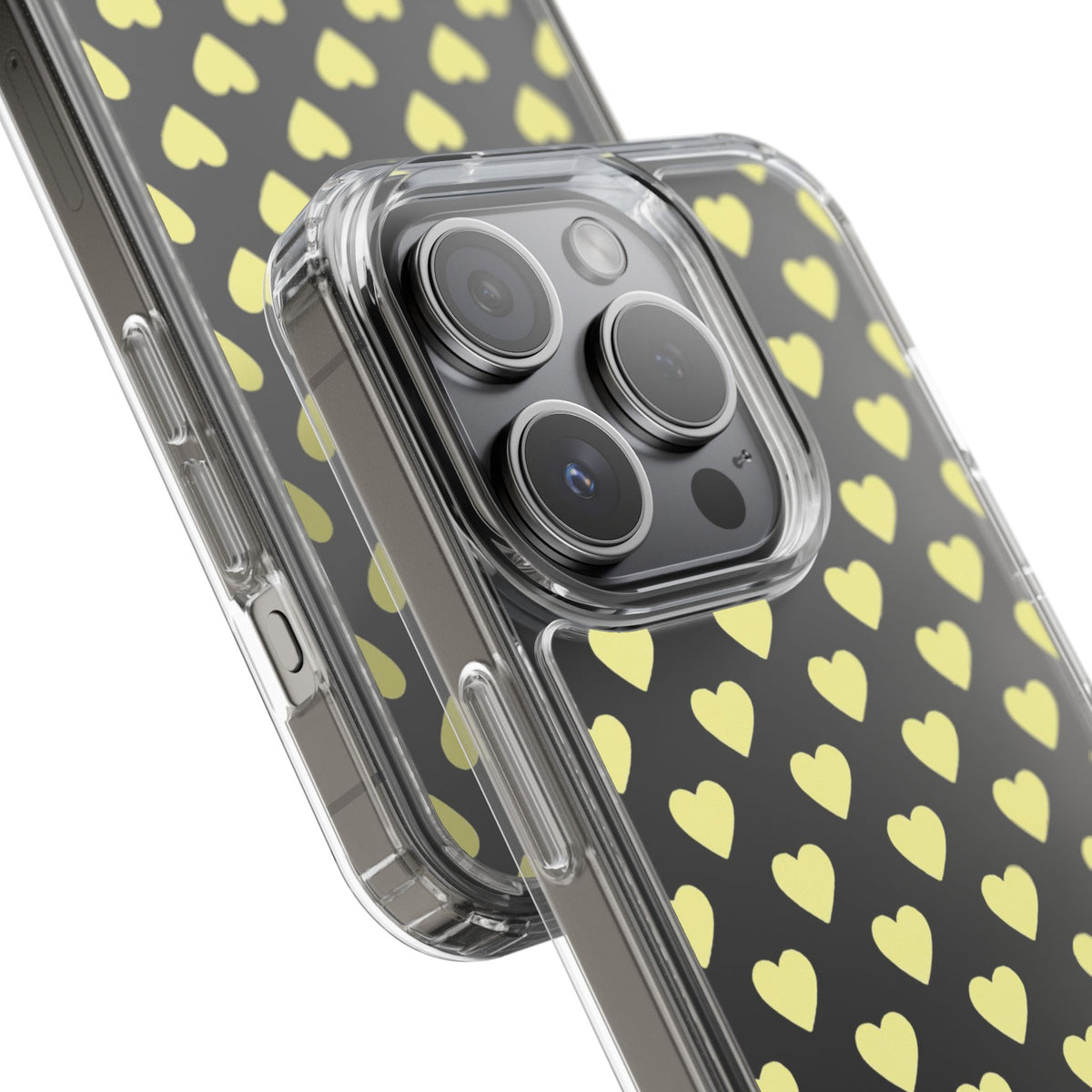 Yellow Heart Pattern — Clear Phone Case