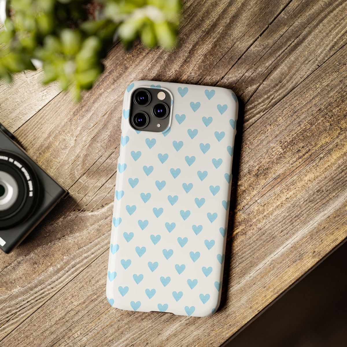 Blue Heart Pattern - Slim iphone Case