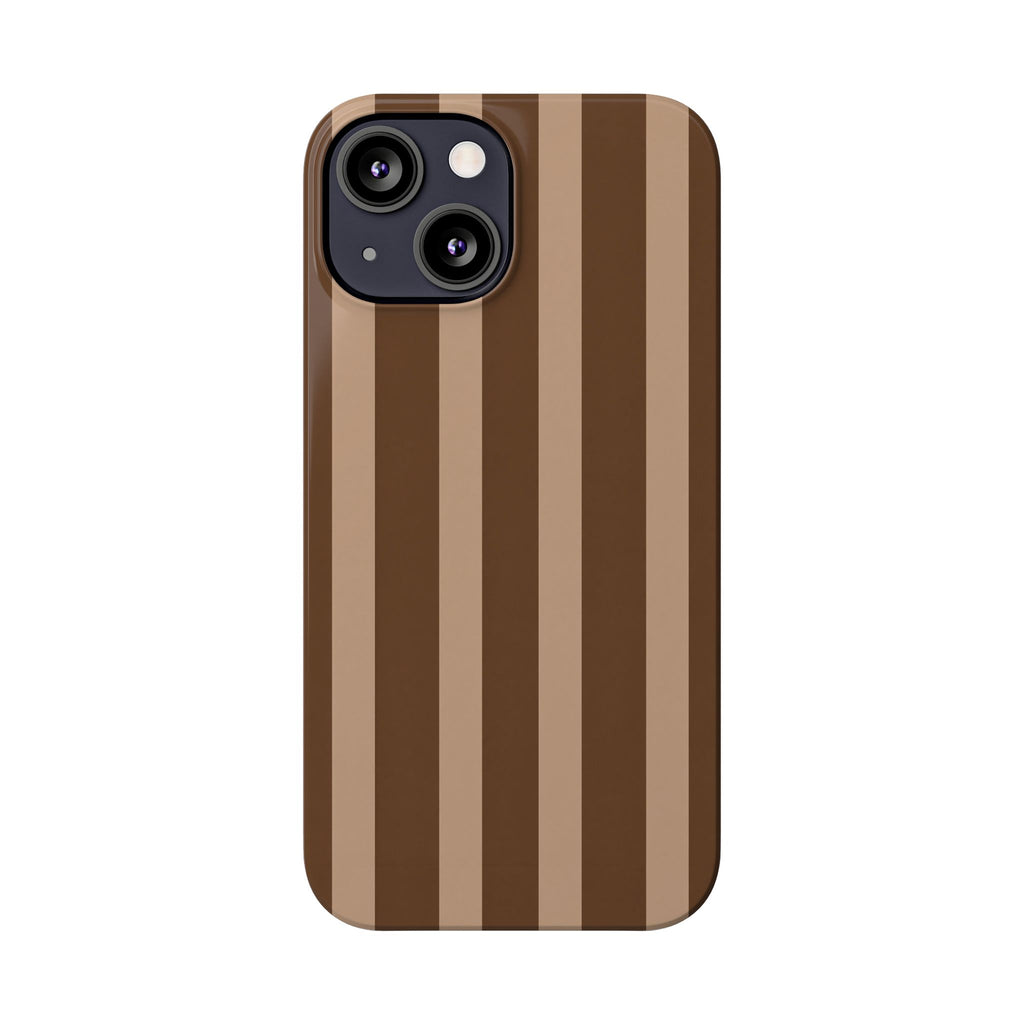 Retro Brown Stripes— Slim iphone Case