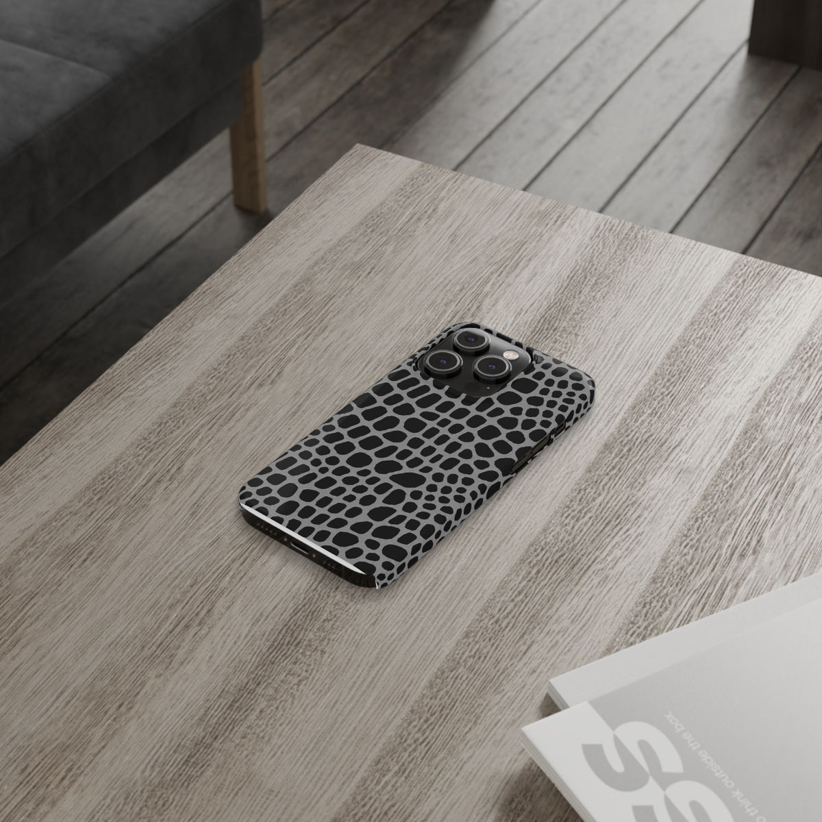 Black & Grey Gator - Slim iphone Case
